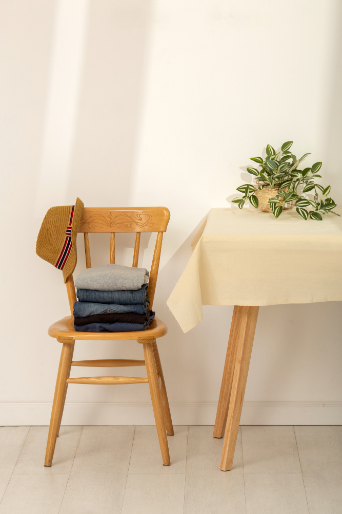 Minimalist Wooden-Leg Dining Chair - Image 2