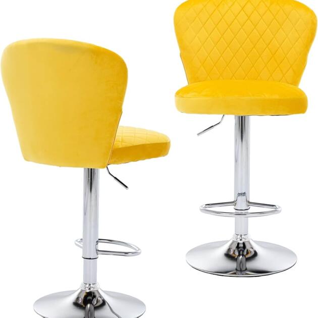 Vintage Metal Bar Stool – Yellow
