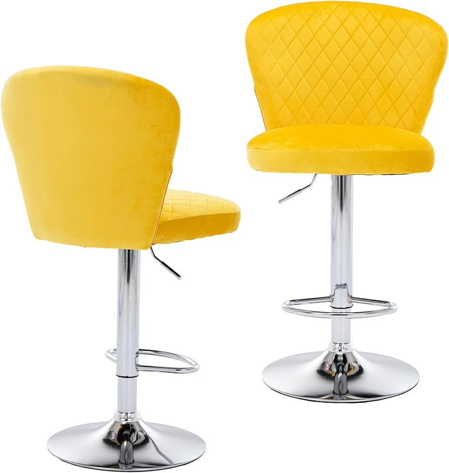 Vintage Metal Bar Stool – Yellow