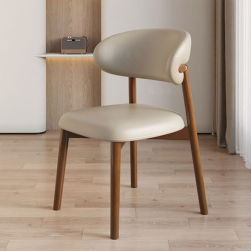 Minimalist Wooden-Leg Dining Chair