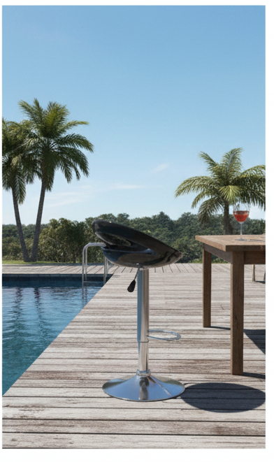 Industrial Matte Black Metal Bar Stool with Integrated Backrest - Image 6