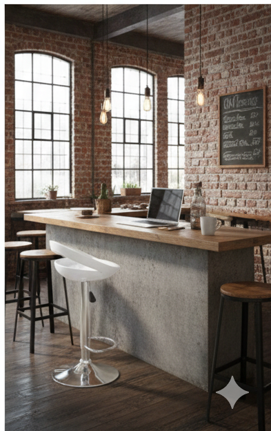 Industrial Matte Black Metal Bar Stool with Integrated Backrest - Image 9