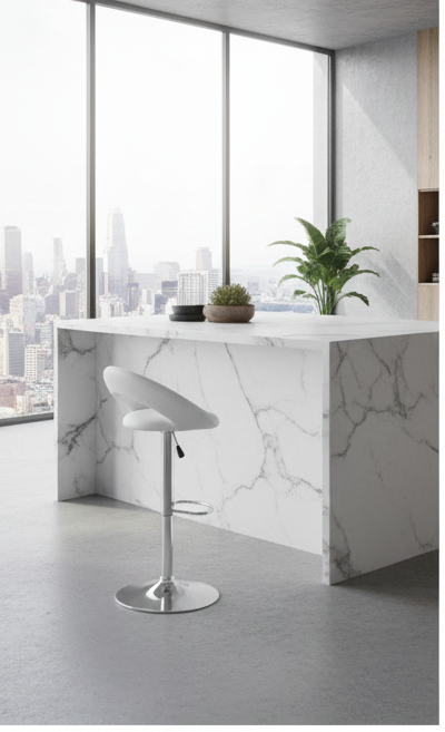 Modern Black Orbital Swivel Bar Stool with Adjustable Chrome Base - Image 6