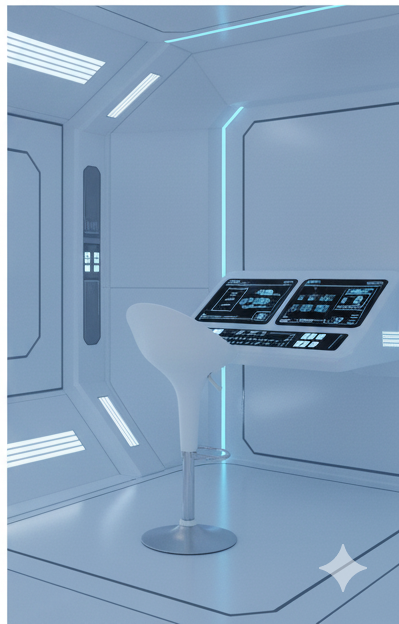 Modern Black Tulip Molded Bar Stool with Adjustable Chrome Base - Image 4