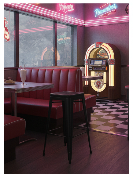 Industrial 75cm Matte Black Metal Bar Stool with Stackable Steel Frame - Image 4