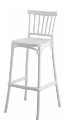 Modern Black Slatted-Back Bar Stool with Slim Metal Frame