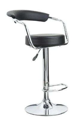 Modern Curved-Back Swivel Bar Stool with Chrome Frame and Padded Seat