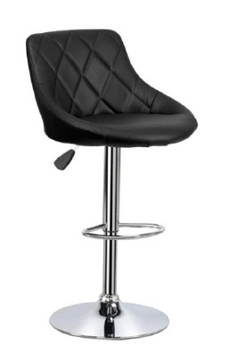 Luxury Grey Diamond-Quilted Swivel Bar Stool with Chrome Base