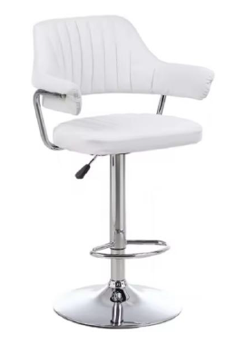 Retro Black Ribbed Executive Bar Stool with Padded Arms & Chrome Base - Image 8