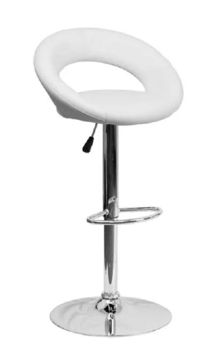 Modern Black Orbital Swivel Bar Stool with Adjustable Chrome Base - Image 5