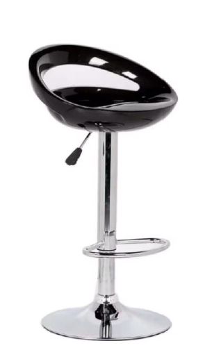 Industrial Matte Black Metal Bar Stool with Integrated Backrest - Image 3