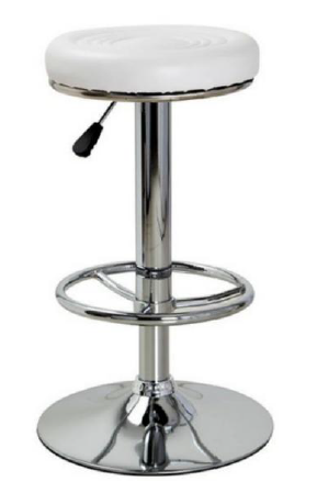 Modern Black Round Padded Swivel Stool with Adjustable Chrome Base